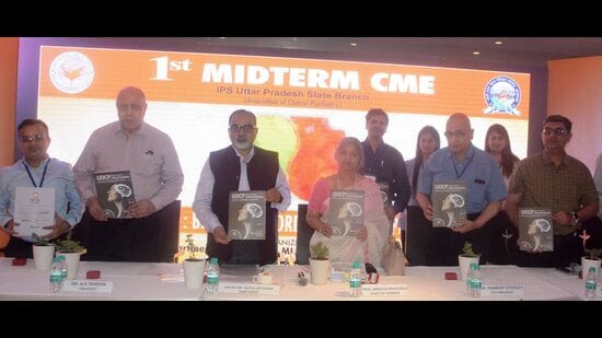 CME being held at a city hotel in Prayagraj on Sunday. (ht photo)