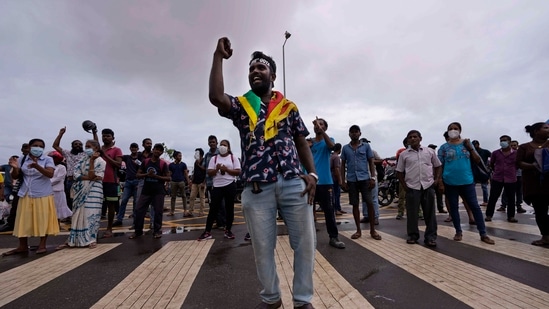 Sri Lankans protest demanding president Gotabaya Rajakasa resign and decrying the appointment of Prime Minister Ranil Wickeremesinghe in Colombo, Sri Lanka (AP)