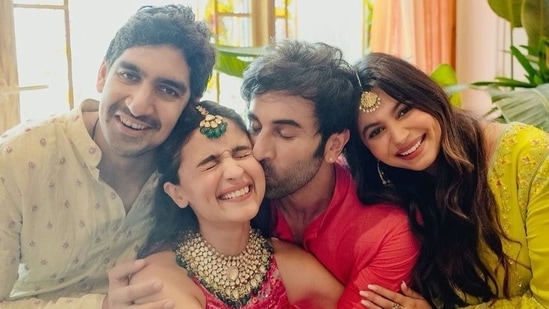 Ayan Mukerji, Alia Bhatt, Ranbir Kapoor and Shaheen Bhatt.