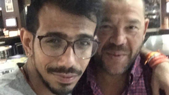 Yuzvendra Chahal shared this picture with Andrew Symonds on his Twitter handle. (Chahal/Twitter) Yuzvendra Chahal shared this picture with Andrew Symonds on his Twitter handle. (Chahal/Twitter)