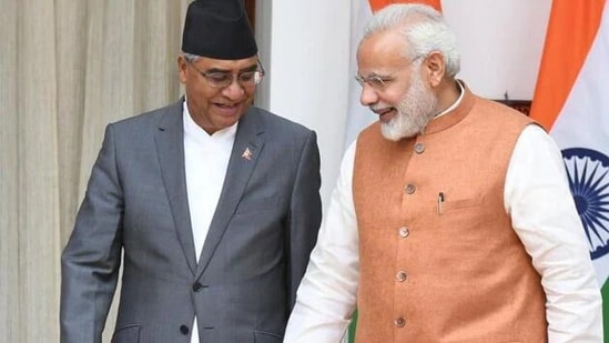 PM Modi with Nepalese Prime Minister Sher Bahadur Deuba, who had visited Delhi last month.