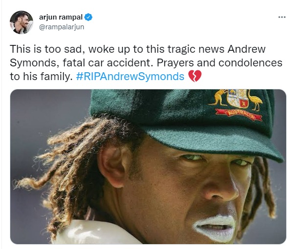 Arjun Rampal's tribute to Andrew Symonds.