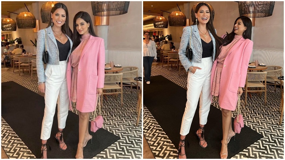Harnaaz Sandhu has a reunion with Miss Universe 2020 Andrea Meza (Instagram) Harnaaz Sandhu has a reunion with Miss Universe 2020 Andrea Meza (Instagram)