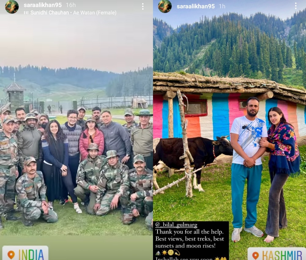 Sara Ali Khan posa con Jawans en Cachemira, comparte destellos de un viaje de senderismo en Gulmarg. ver fotos