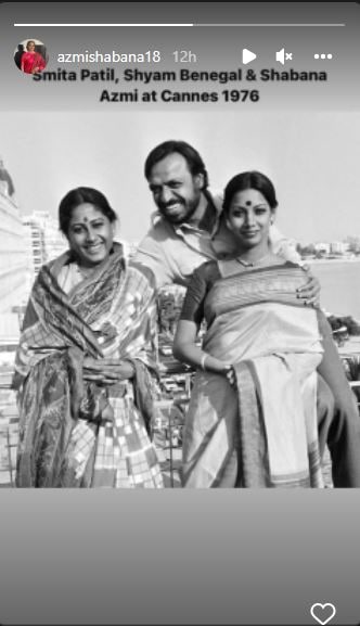 Shabana wrote, "Smita Patil, Shyam Benegal and Shabana Azmi at Cannes 1976."
