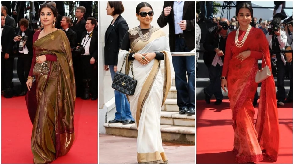 Vidya Balan's love affair with sarees continued to France.(Pinterest)