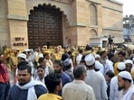 Members of the Muslim community gather at the site during the survey of the Gyanvapi Masjid complex and Shringar Gauri Temple in Varanasi.(File)