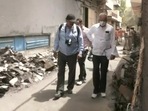 NHRC team at Mundka fire tragedy spot in Delhi on Monday. (ANI) NHRC team at Mundka fire tragedy spot in Delhi on Monday. (ANI)