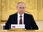 Russian President Vladimir Putin attends the Collective Security Treaty Organisation (CSTO) summit at the Kremlin in Moscow, Russia May 16, 2022. (Sputnik/Sergei Guneev/Pool via REUTERS)
