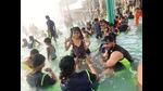 City folk are making a beeline for water parks in a bid to beat the heat. (Deepak Gupta/HT) City folk are making a beeline for water parks in a bid to beat the heat. (Deepak Gupta/HT)