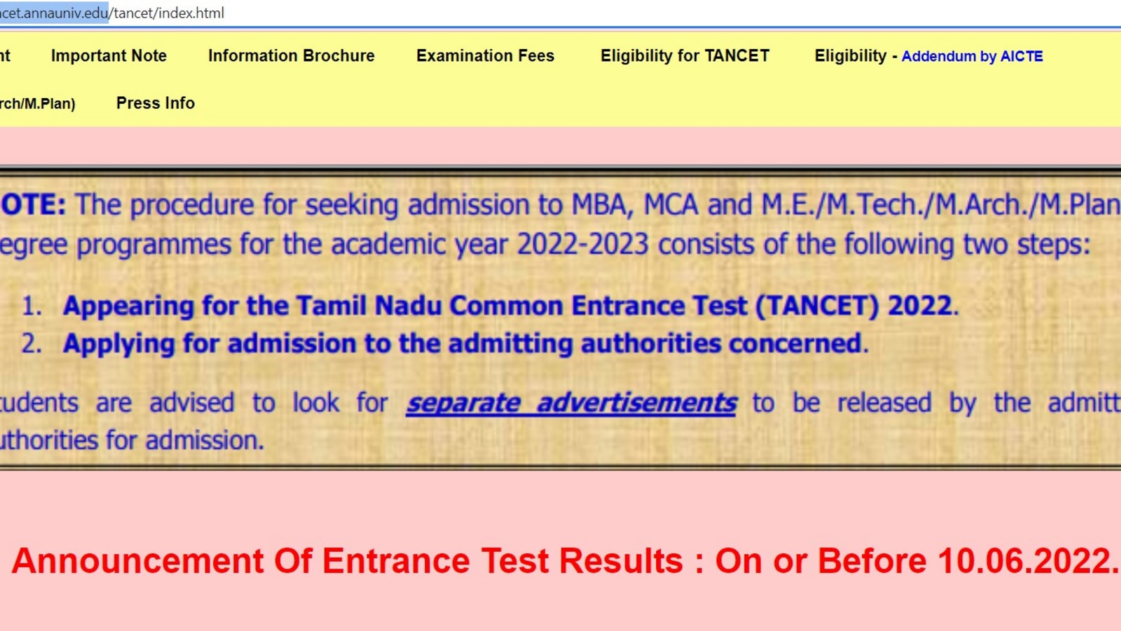 TANCET 2022 results date out, here's how to check at tancet.annauniv.edu