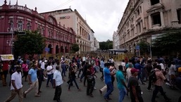 A protest march in Colombo, Sri Lanka.&nbsp;