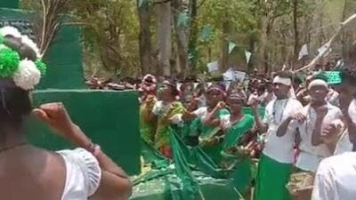 Rights activists said villagers are protesting to seek justice for the four killed in police firing. Police said the four were associated with ‘frontal’ outfits of the Maoists (Twitter/Belaben/Screengrab)