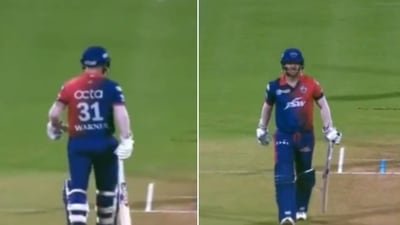 David Warner in action against Punjab Kings&nbsp; (Twitter)