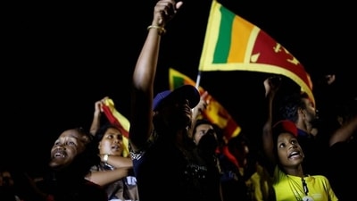 Anti-government demonstrators shout slogans near the Presidential secretariat in Colombo, Sri Lanka. (File image) (REUTERS)