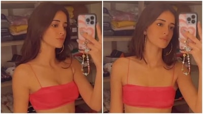 Ananya Panday's ₹2k bralette and mini skirt for date night with Janhvi Kapoor, Shanaya Kapoor is a must-have (Instagram) Ananya Panday's ₹2k bralette and mini skirt for date night with Janhvi Kapoor, Shanaya Kapoor is a must-have (Instagram)
