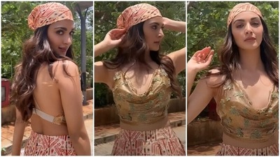 Kiara Advani slays boho look in bralette and pants set for promoting Bhool Bhulaiyaa 2 with Kartik Aaryan: Watch video (Instagram) Kiara Advani slays boho look in bralette and pants set for promoting Bhool Bhulaiyaa 2 with Kartik Aaryan: Watch video (Instagram)
