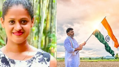 Sahana, an MBA graduate who committed suicide and DK Shivakumar Sahana, an MBA graduate who committed suicide and DK Shivakumar