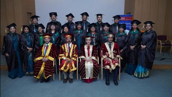 CMC-FAIMER awarded 17 fellowships to senior faculty of medical colleges at its 17th annual international fellowship programme in Ludhiana. (HT PHOTO)