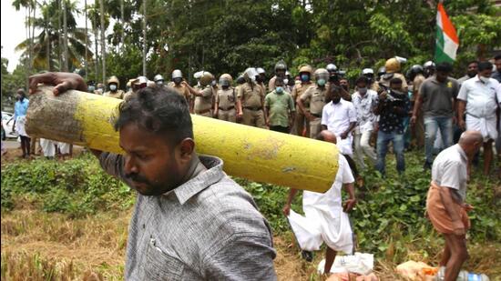 Kerala government dropped the survey stone-laying process in the Silverline project and decided to switch to the geo-tagging method to notify the boundaries on Monday, a state revenue department order stated. (PTI)