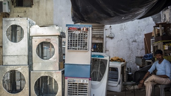 Air-coolers for sale in New Delhi.&nbsp;(Bloomberg)