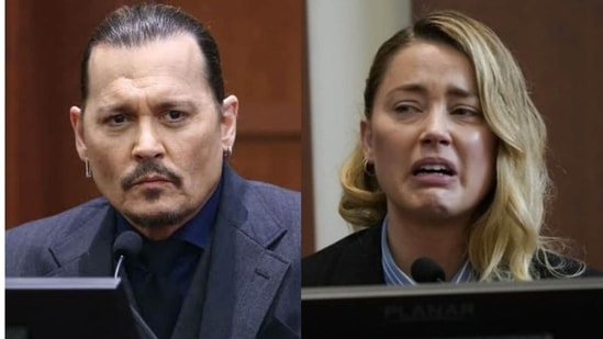 Johnny Depp and Amber Heard during their ongoing defamation trial.