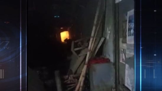 The site where the blast took place in Pakistan's Karachi. (Twitter/Samaa TV) The site where the blast took place in Pakistan's Karachi. (Twitter/Samaa TV)