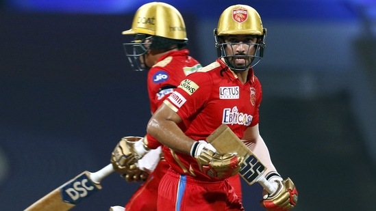 Jitesh Sharma of Punjab Kings during the 64th T20 cricket match of the Indian Premier League 2022(PTI)