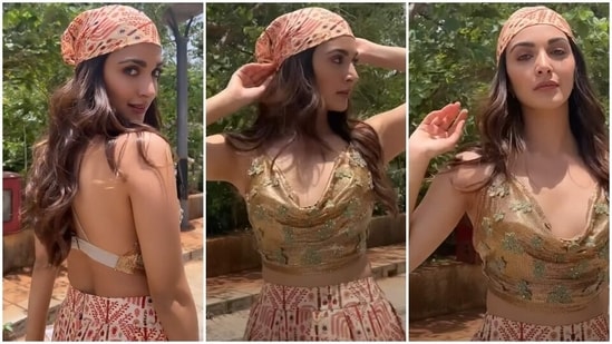 Kiara Advani slays boho look in bralette and pants set for promoting Bhool Bhulaiyaa 2 with Kartik Aaryan: Watch video(Instagram)