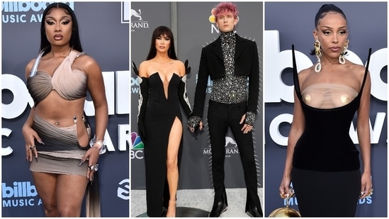 The Billboard Music Awards 2022 saw some of the biggest names attend the ceremony dressed in their best ensembles on May 16. While some fans rejoiced as their favourites like Olivia Rodrigo and Doja Cat took home many awards, the show came under fire for controversial wins. Apart from her four wins, Doja cat also slayed in the fashion department as she walked the 'grey carpet' at BBMAs. Apart from Doja, Megan Thee Stallion and Megan Fox also won the best-dressed title. Here's a look at some of the stars who made a mark fashion-wise.(Reuters, AP)