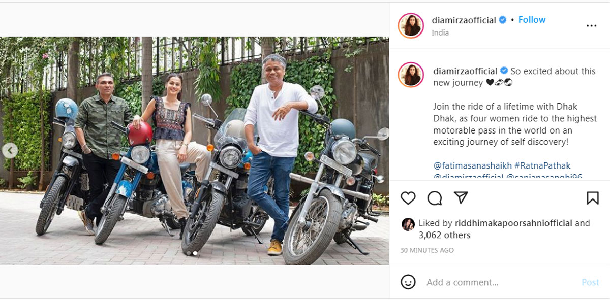 Dia Mirza also shared a picture of the producers.&nbsp;