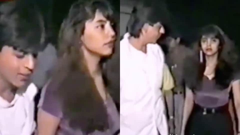 Gauri and Shah Rukh Khan make their way to the Aashirwad Film Awards in this video from 1992. Gauri and Shah Rukh Khan make their way to the Aashirwad Film Awards in this video from 1992.
