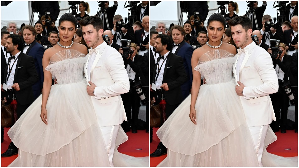 Priyanka Chopra and Nick Jonas at Cannes.(Getty)