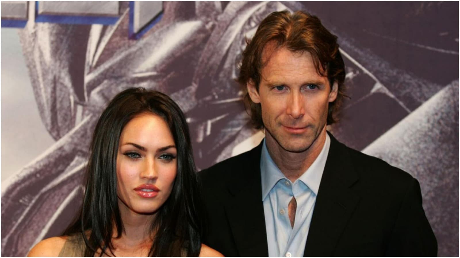 Megan Fox and Micheal Bay from the promotions of Transformers.