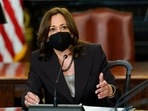 Among other prominent speakers at the event include Vice President Kamala Harris, who is scheduled to deliver her address through a pre-recorded video.(AP file) Among other prominent speakers at the event include Vice President Kamala Harris, who is scheduled to deliver her address through a pre-recorded video.(AP file)