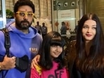 Aishwarya Rai, Abhishek Bachchan and Aaradhya at the Mumbai airport. (Varinder Chawla) Aishwarya Rai, Abhishek Bachchan and Aaradhya at the Mumbai airport. (Varinder Chawla)
