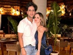 Sussanne Khan with Arslan Goni. Sussanne Khan with Arslan Goni.
