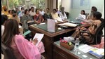 Deputy commissioner Surabhi Malik holding a meeting with principals and representatives major private and government schools in Ludhiana on Tuesday. (Harvinder Singh/HT)