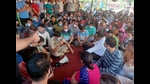 Kashmir Inspector General of Police (IGP) Vijay Kumar meets with Kashmiri Pandits and assures security enhancement during his visit to Sheikhpora, Budgam, May 17, 2022 (ANI) Kashmir Inspector General of Police (IGP) Vijay Kumar meets with Kashmiri Pandits and assures security enhancement during his visit to Sheikhpora, Budgam, May 17, 2022 (ANI)