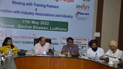 Officials during interactive workshop on employment generation, skill development and training under the skill schemes of Punjab Skill Development Mission (PSDM) organised at Bachat Bhawan in Ludhiana. (Harvinder Singh/HT) Officials during interactive workshop on employment generation, skill development and training under the skill schemes of Punjab Skill Development Mission (PSDM) organised at Bachat Bhawan in Ludhiana. (Harvinder Singh/HT)