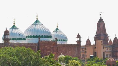 A view of Sri Krishna Janmabhoomi temple and Shahi Idgah mosque, in Mathura. (PTI)