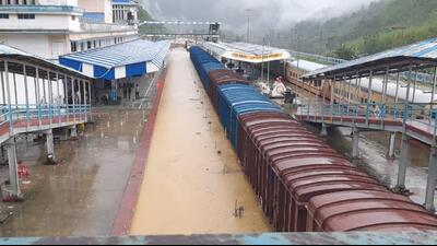The submerged railway tracks at New Halflong train station in Assam’s Dima Hasao district on Tuesday. (HT Photo) The submerged railway tracks at New Halflong train station in Assam’s Dima Hasao district on Tuesday. (HT Photo)
