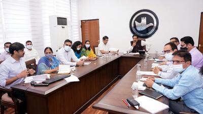 Chandigarh adviser Dharam Pal chairing the second state-level Narco Coordination Center (NCORD) meeting on Tuesday. (HT Photo) Chandigarh adviser Dharam Pal chairing the second state-level Narco Coordination Center (NCORD) meeting on Tuesday. (HT Photo)
