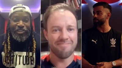 Virat Kohli paid a heart-warming tribute to Chris Gayle and AB de Villiers. (RCB/Twitter) Virat Kohli paid a heart-warming tribute to Chris Gayle and AB de Villiers. (RCB/Twitter)