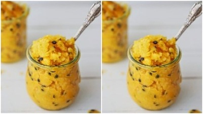 Mango Ginger Basil Granita for the super-hot summer days. Recipe inside (Pinterest)