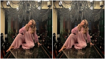 Raveena, a few days back, shared a set of pictures in a pastel pink satin co-ord set that gave us all the cues of summer fashion we need. (Instagram/@officialraveenatandon)