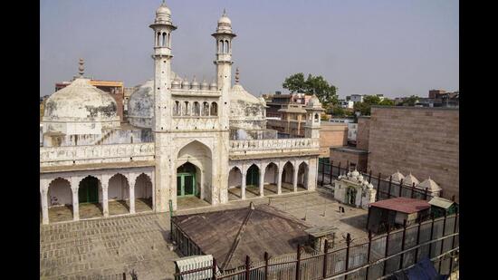 The Gyanvapi mosque after its survey by a commission, in Varanasi. (PTI Photo)