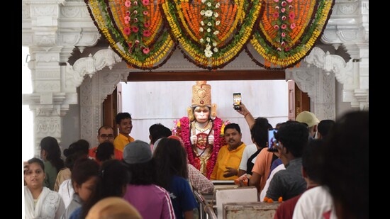 The administration is shifting the temple 80 metres away from the current spot and the work for it started from September 17. (Representational)(HT Photo)