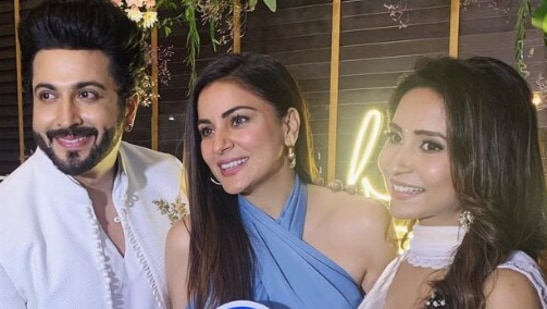 Shraddha Arya seen with Dheeraj Dhoopar and his wife Vinny Arora Dhoopar.