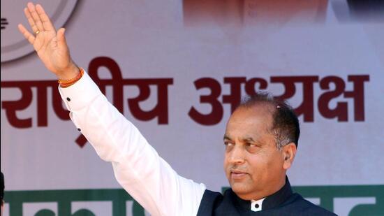 Himachal Pradesh chief minister Jai Ram Thakur on Tuesday announced to open SDM offices at Rakkar and Kotla Behar and block development office at Dadasiba in Jaswan Pragpur assembly constituency in Kangra. (Aqil Khan/Hindustan Times File)